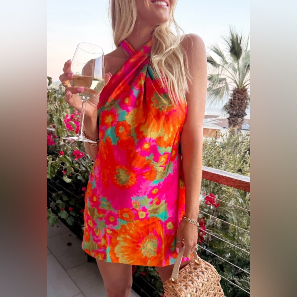 Show Me Your Mumu Jasmine Tie Mini Dress Miss Malibu XS